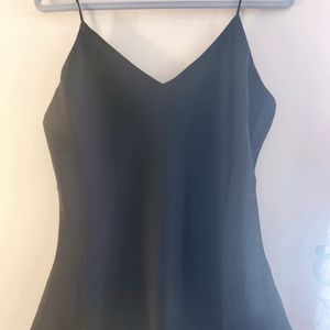 Satin Black spaghetti strap tank top